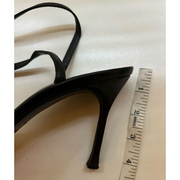 1980’s Sergio Rossi  Black  Leather Strappy Heels Size 40/10 - Picture 6 of 8